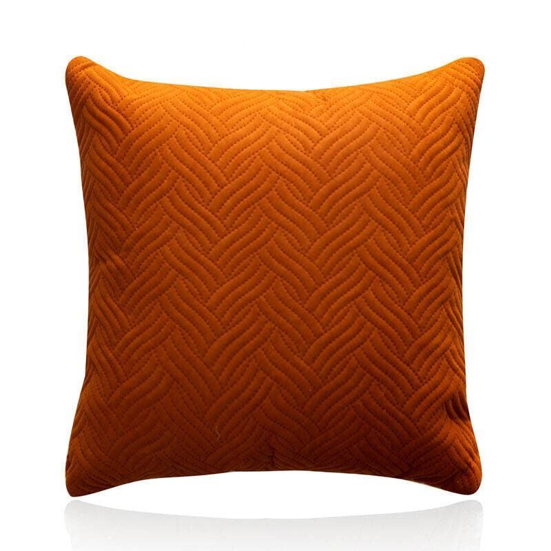 Velvet Cushion Cover 45x45cm Soft Square Pillowcase - Orange