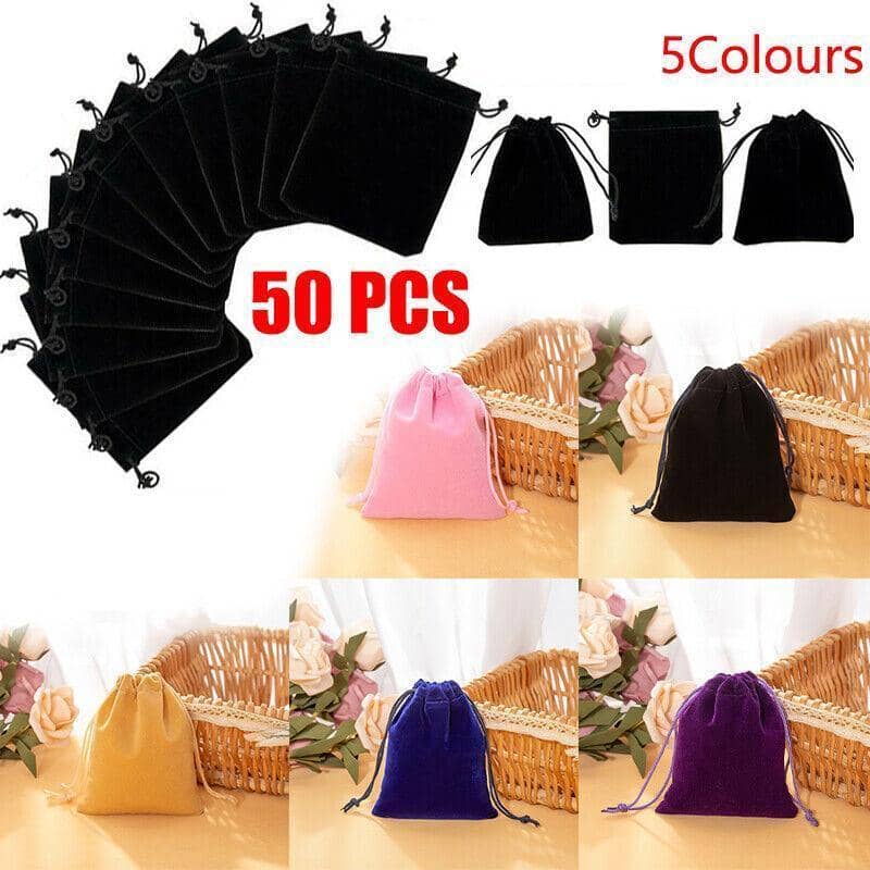 Velvet Drawstring Pouches for Jewellery and Gifts, 5 x 7cm, Pack of 50 - Purple - view 2