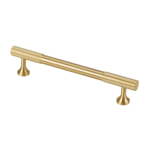 Vertical Grain Cabinet Pull Handle, 128 mm Hole Spacing - Gold