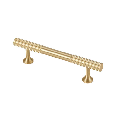 Vertical Grain Cabinet Pull Handle, 96 mm Hole Spacing - Gold