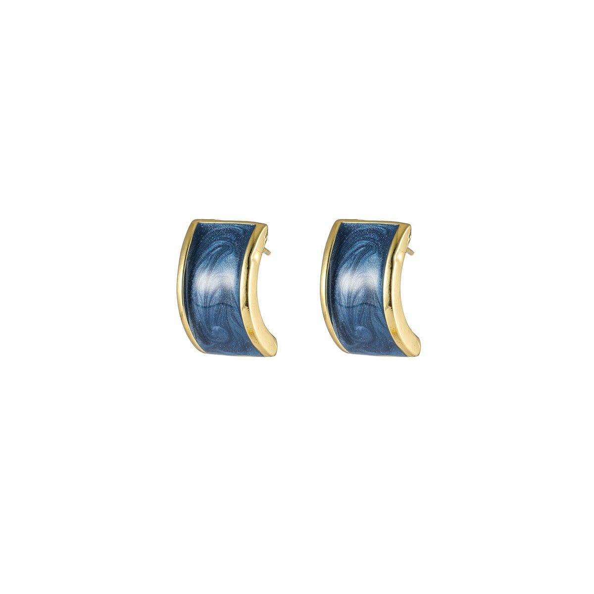 Vintage Blue Geometric Stud Earrings for Women, Fashion Jewellery - view 2