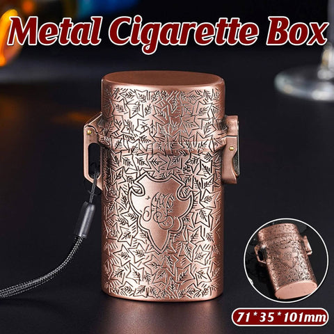 Vintage Bronze Cigarette Case, Portable Waterproof Shockproof Retro Smoke Box
