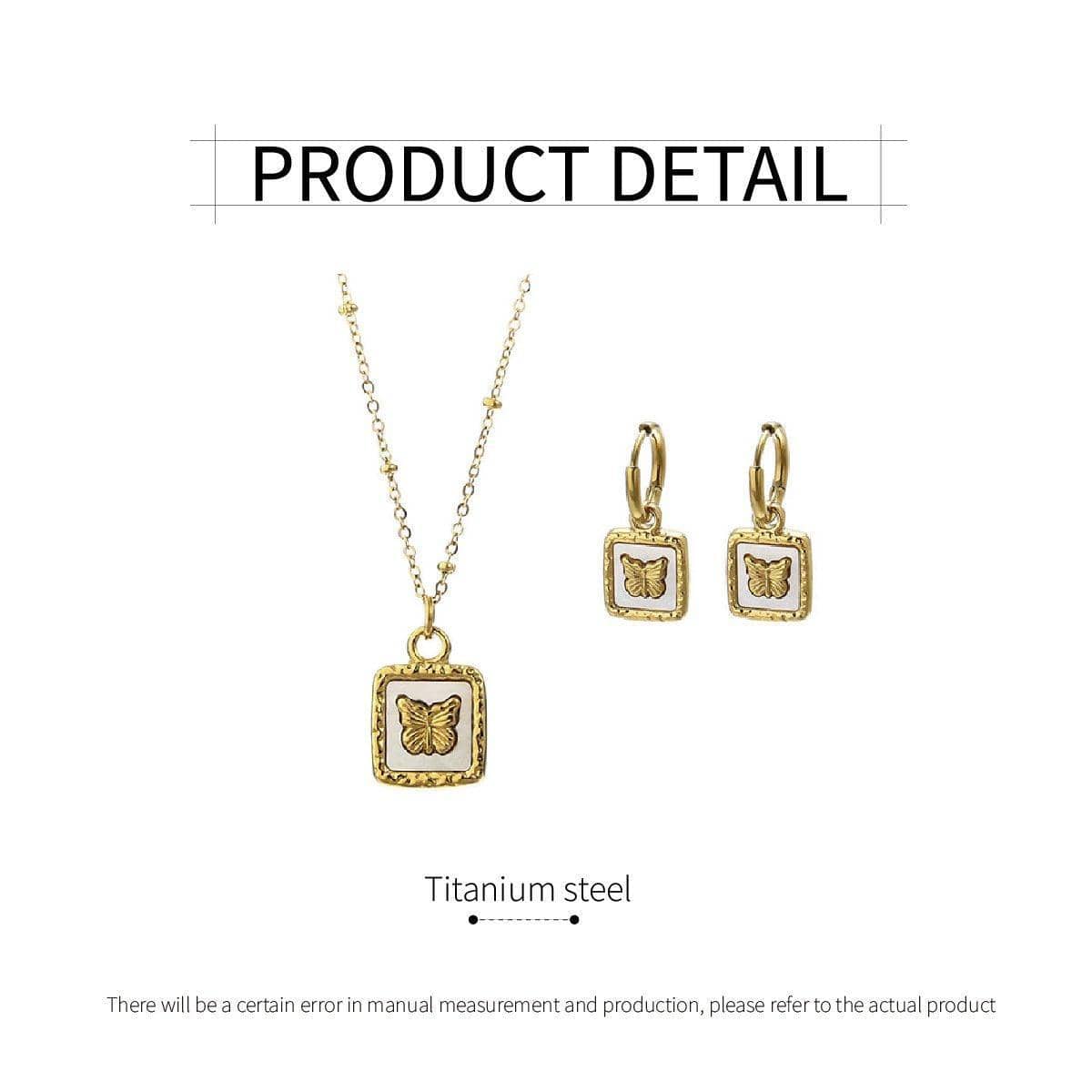 Vintage Butterfly Pendant Necklace - Gold-Tone Titanium Steel - view 4