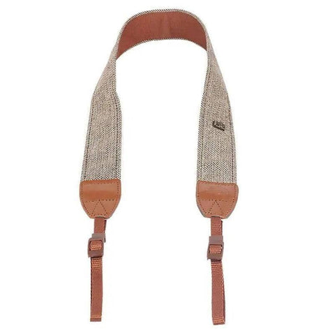 Vintage Camera Shoulder Strap, Cotton and Leather - Brown, Single