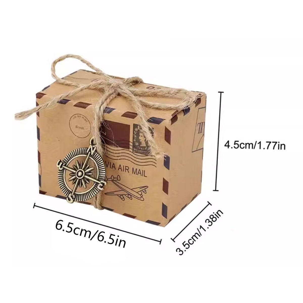Vintage Kraft Paper Candy Boxes for Weddings, Pack of 50 - Natural Brown - view 4