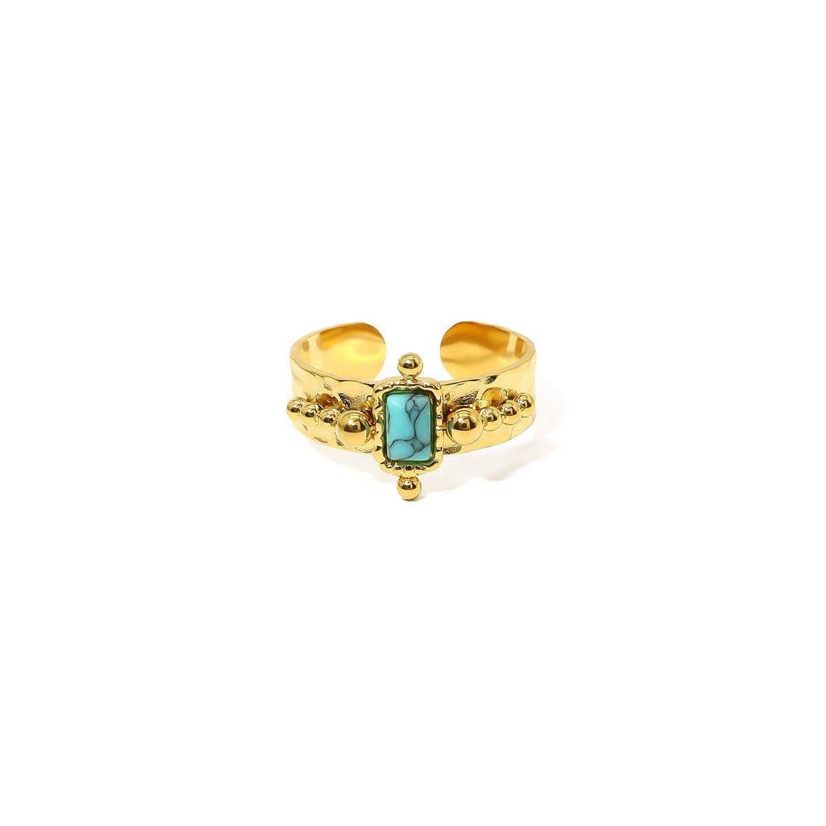 Vintage Natural Stone Shell Open Ring Adjustable Boho Jewellery - view 2