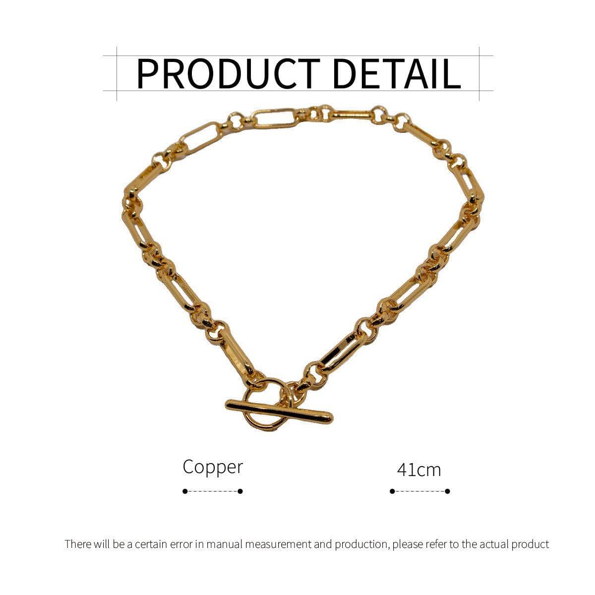 Vintage OT Clasp Chain Necklace for Women - Gold Chain and Pearl - view 4