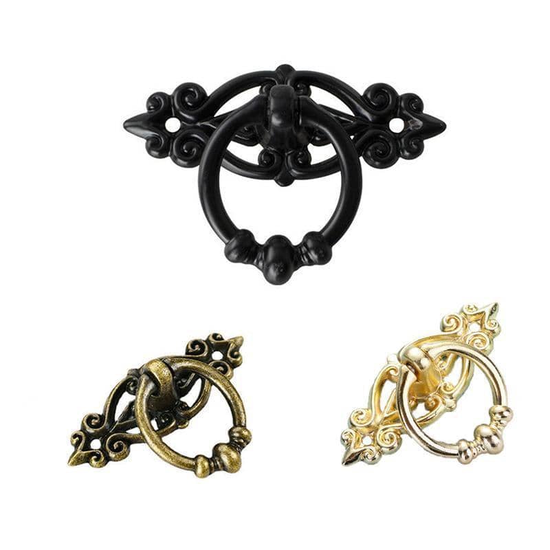 Vintage Ring Drop Cabinet Pull Handles, Zinc Alloy - Gold, Pack of 5 - view 3