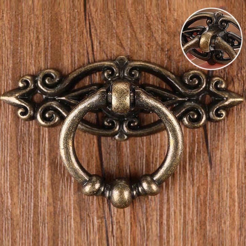 Vintage Ring Drop Cabinet Pull Handles, Zinc Alloy - Gold, Pack of 5 - view 4