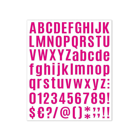 Vinyl Letter and Number Stickers, 10 Sheets - Magenta