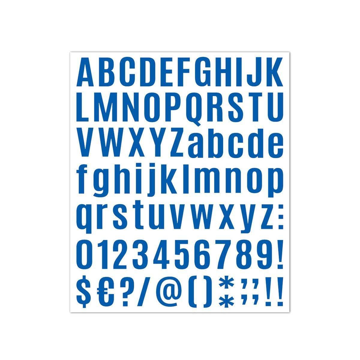 Vinyl Letter and Number Stickers, 10 Sheets - Royal Blue