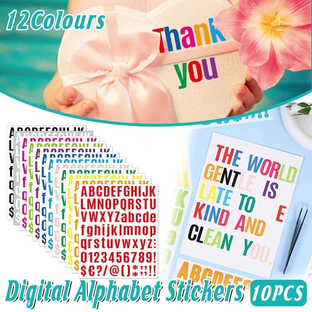 Vinyl Letter and Number Stickers, 10 Sheets - Royal Blue - view 2