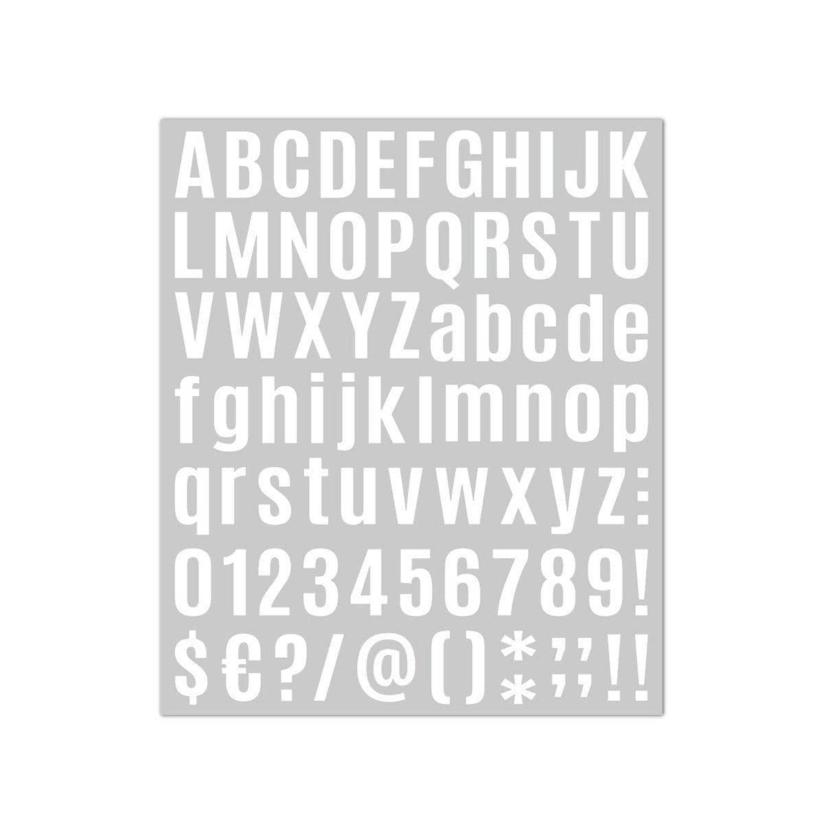 Vinyl Letter and Number Stickers, 10 Sheets - White