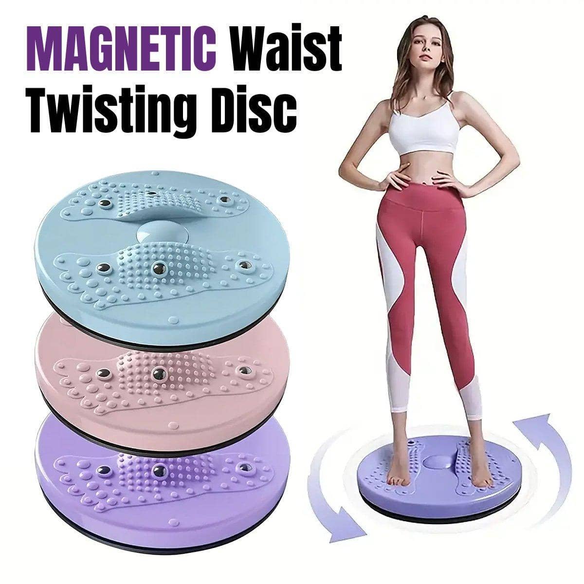 Waist Twisting Disc for Home Gym and Yoga Abdominal Workouts - Purple - view 2