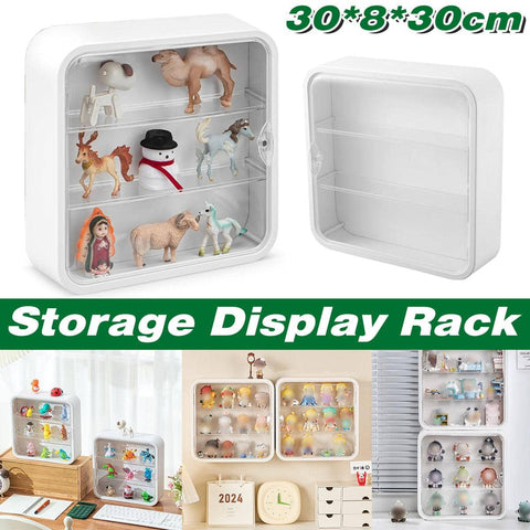Wall Mounted Display Cabinet for Blind Box Figures with Clear Dustproof Cover