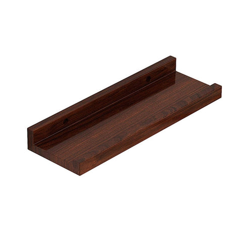 Wall Mounted Floating Wood Storage Shelf for Books and Decor - Walnut