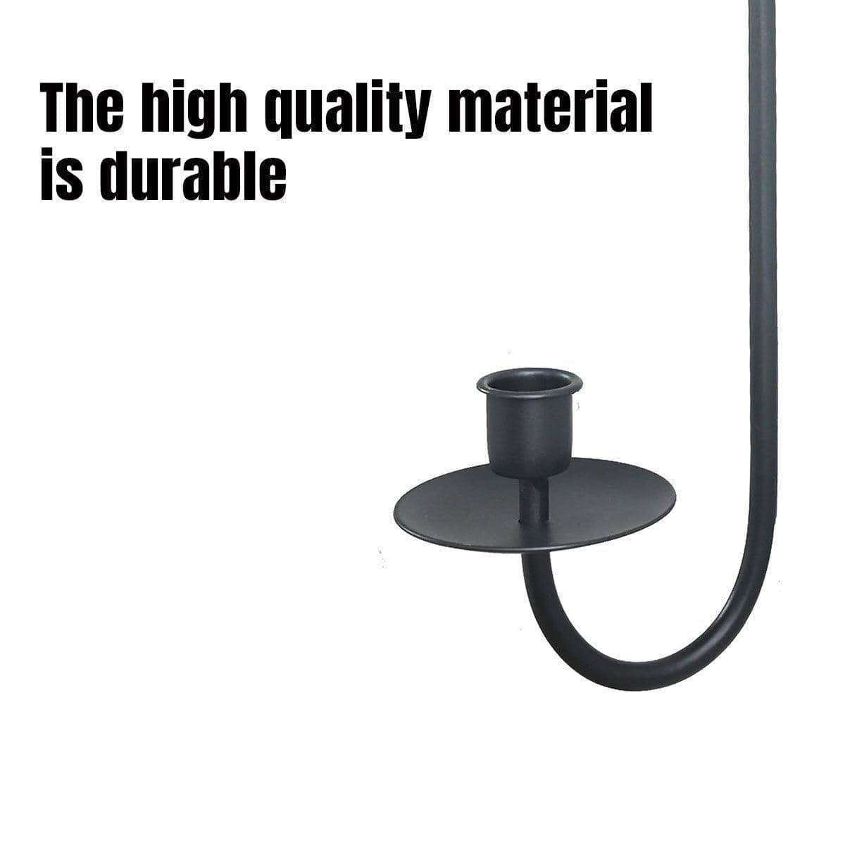 Wall Mounted Iron Candlestick Holders for Slender Candles - Black, Set of 2 - view 4