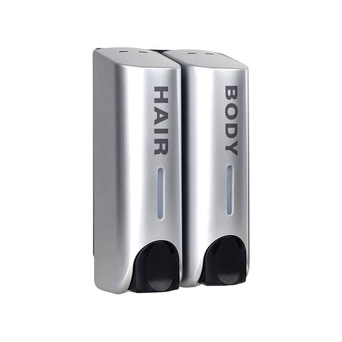 Wall Mounted Soap Dispenser - Double Chamber, Silver