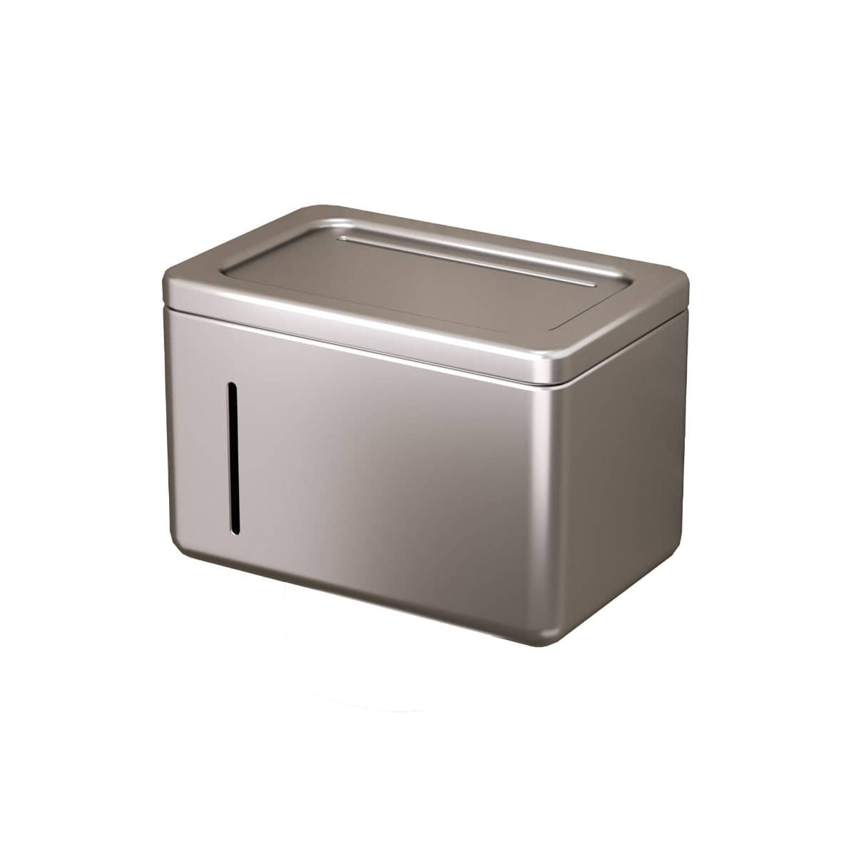 Wall-Mounted Toilet Roll Holder with Lid - Grey