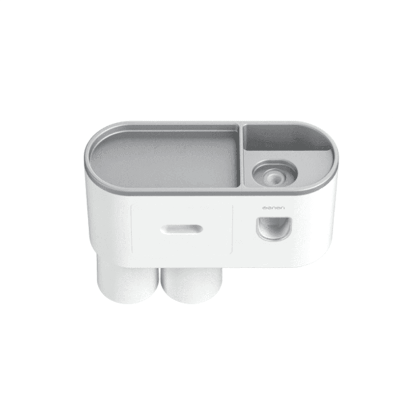 Wall Mounted Toothbrush Holder ABS with Adhesive Mount - 2 Cups
