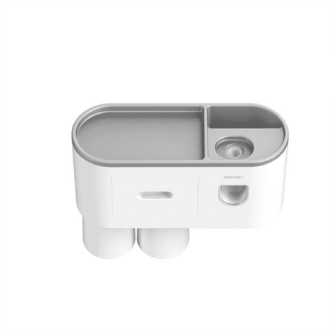 Wall Mounted Toothbrush Holder ABS with Adhesive Mount - 2 Cups