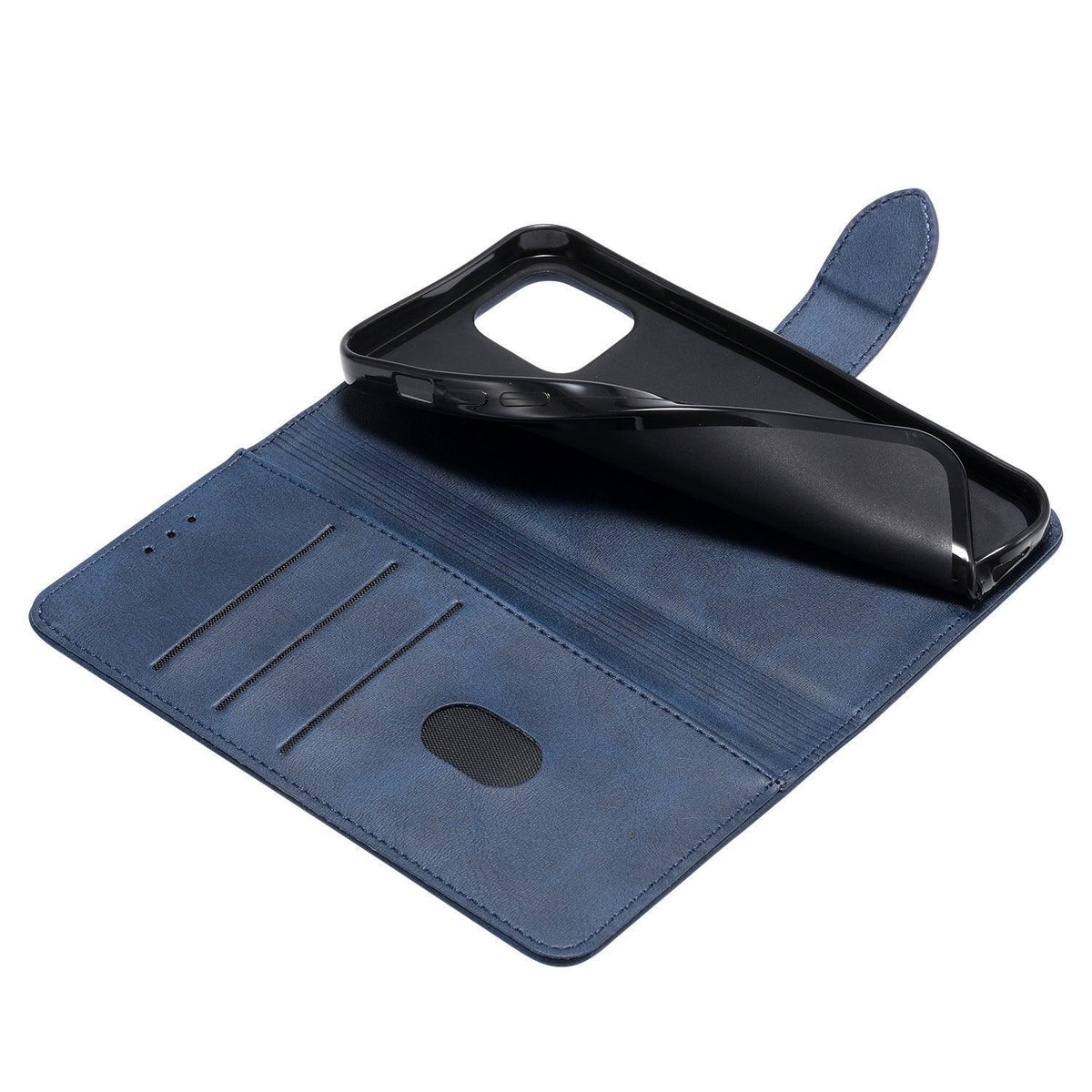 Wallet Phone Case in Blue Faux Leather - For iPhone 14 Plus - view 5