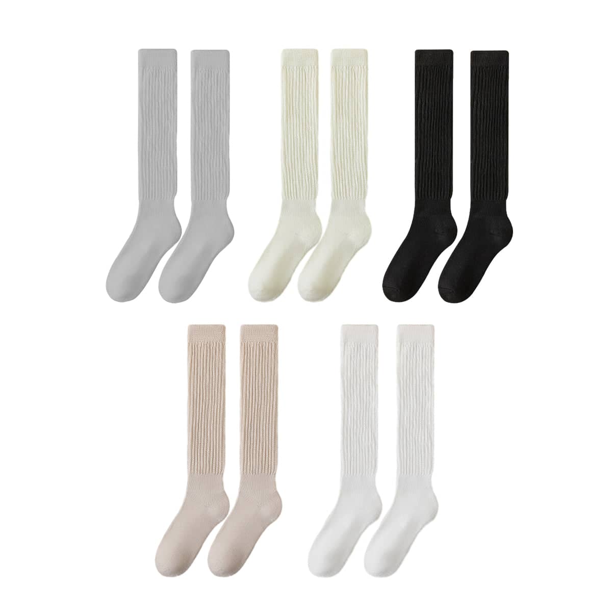 Warm Calf Socks, Set of 3 Pairs - White - view 3