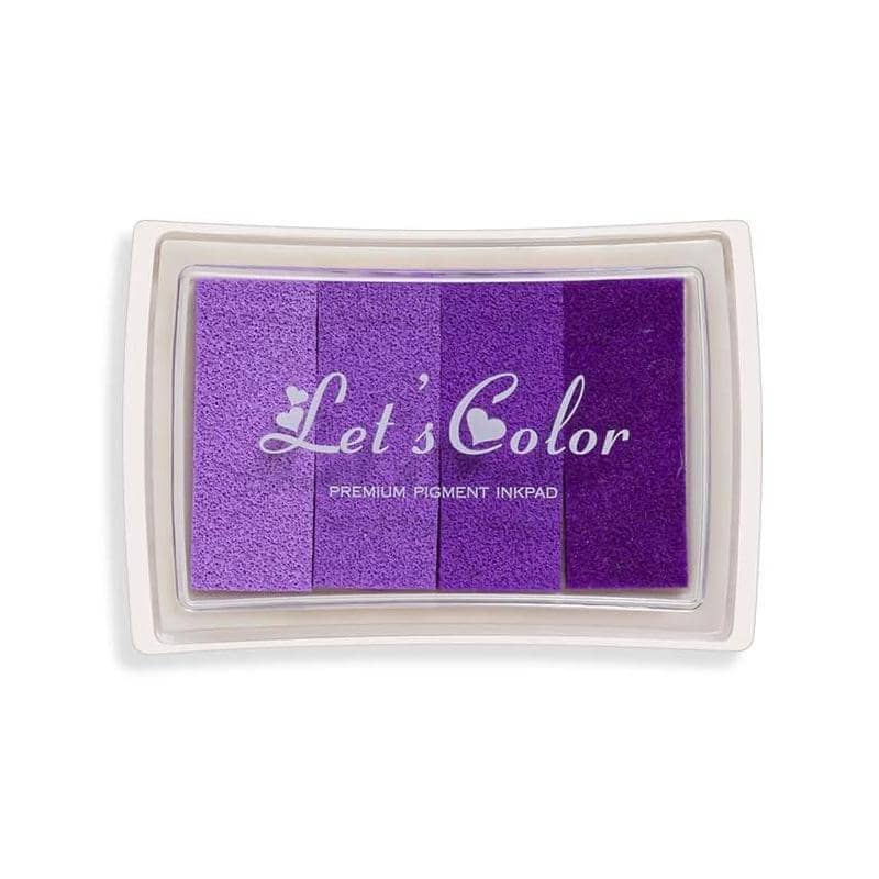 Washable Fingerprint Ink Pad with Plastic Case, Four Shades - Purple
