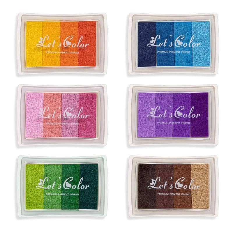 Washable Fingerprint Ink Pad with Plastic Case, Four Shades - Purple - view 3