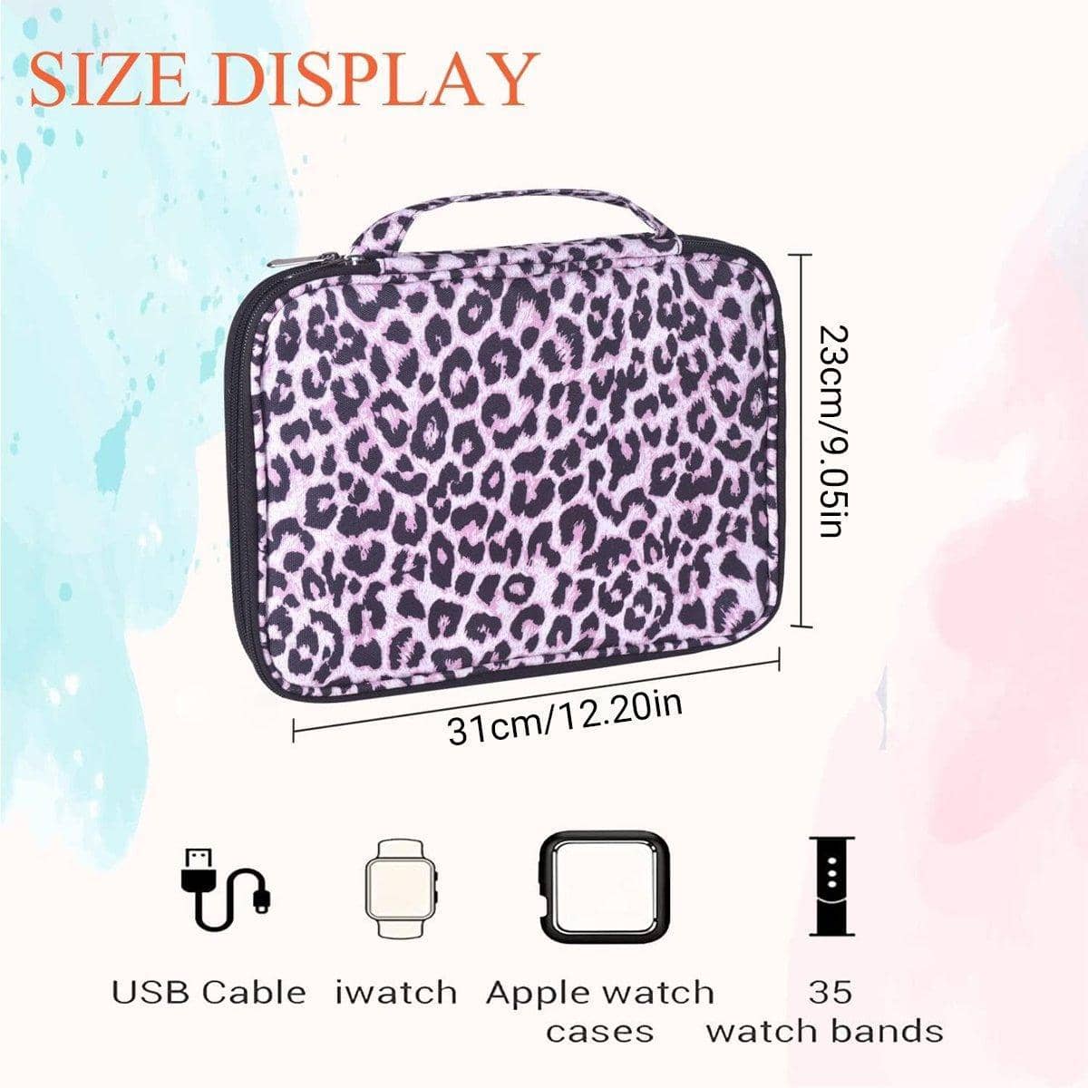 Watch Strap Storage Bag, Portable Organiser Holds 35-40 Watch Bands - view 3