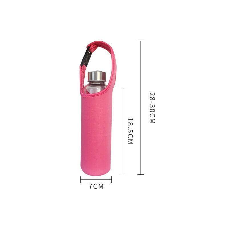Water Bottle Holder, Neoprene Insulated Carrier with Strap - Black, 450 ml - view 5