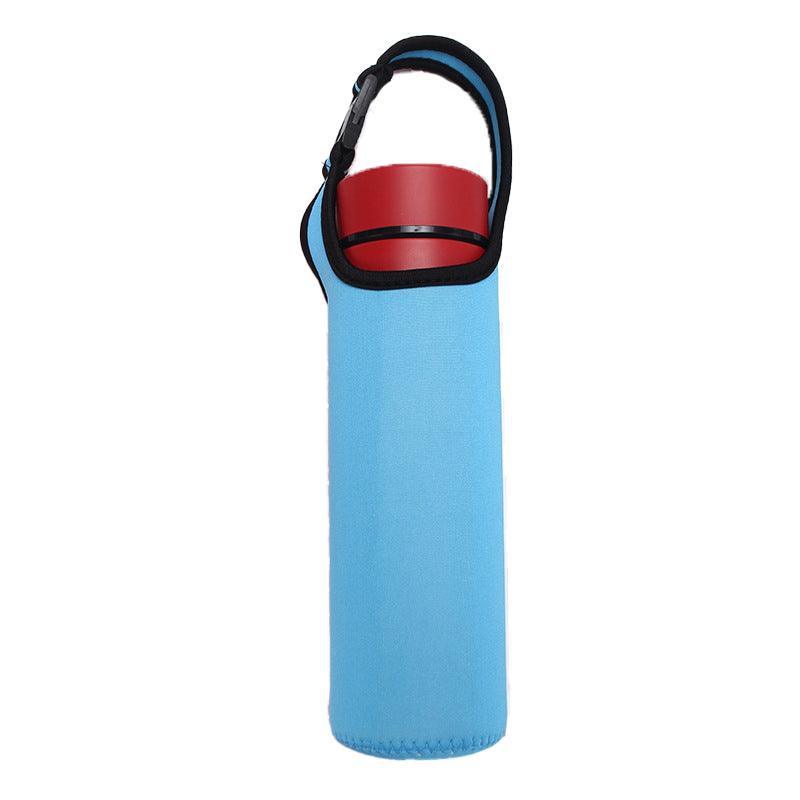 Water Bottle Holder, Neoprene Insulated Carrier with Strap - Blue, 450 ml
