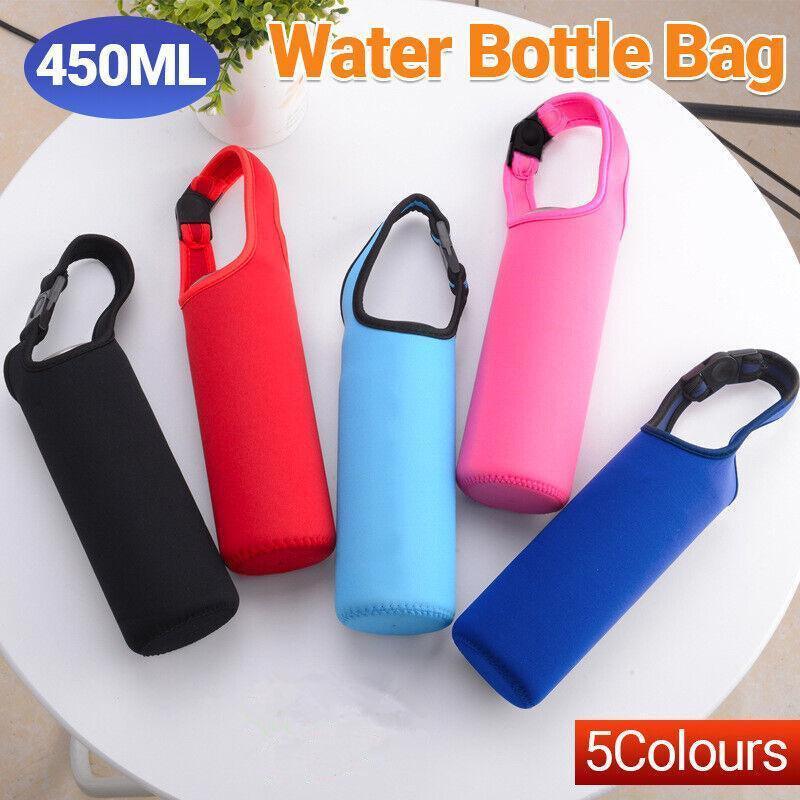 Water Bottle Holder, Neoprene Insulated Carrier with Strap - Blue, 450 ml - view 2