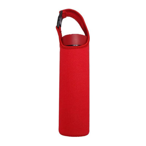 Water Bottle Holder, Neoprene Insulated Carrier with Strap - Red, 450 ml