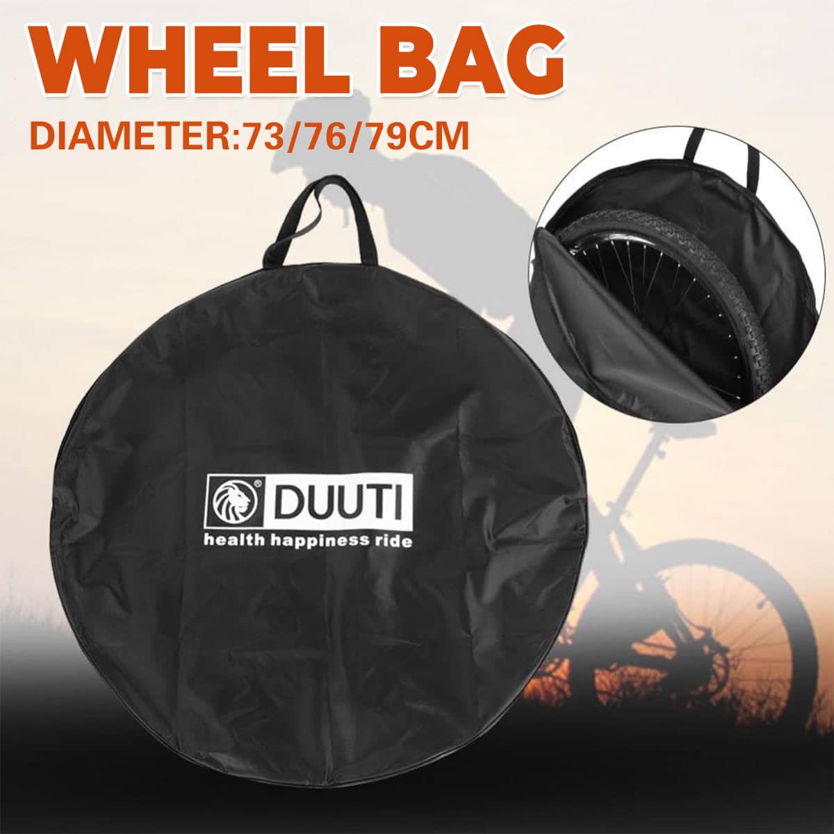 Water-Resistant Bike Wheel Bag - Black, 79 cm (31.1 Inch) for 29 Inch (74 cm) Wheels - view 2
