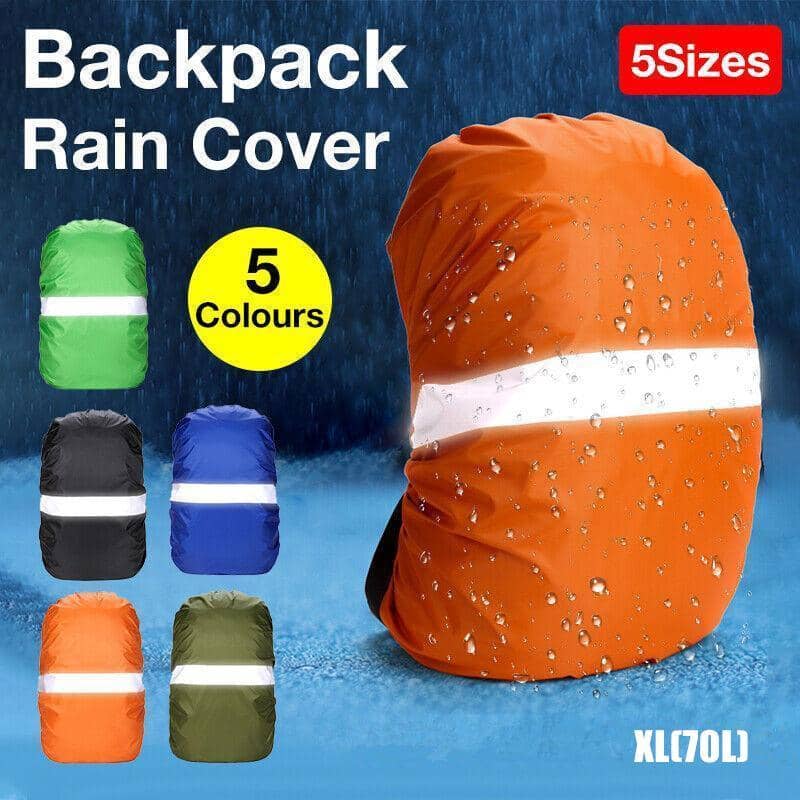 Waterproof Backpack Rain Cover with Reflective Strips - 70 L, Orange - view 2