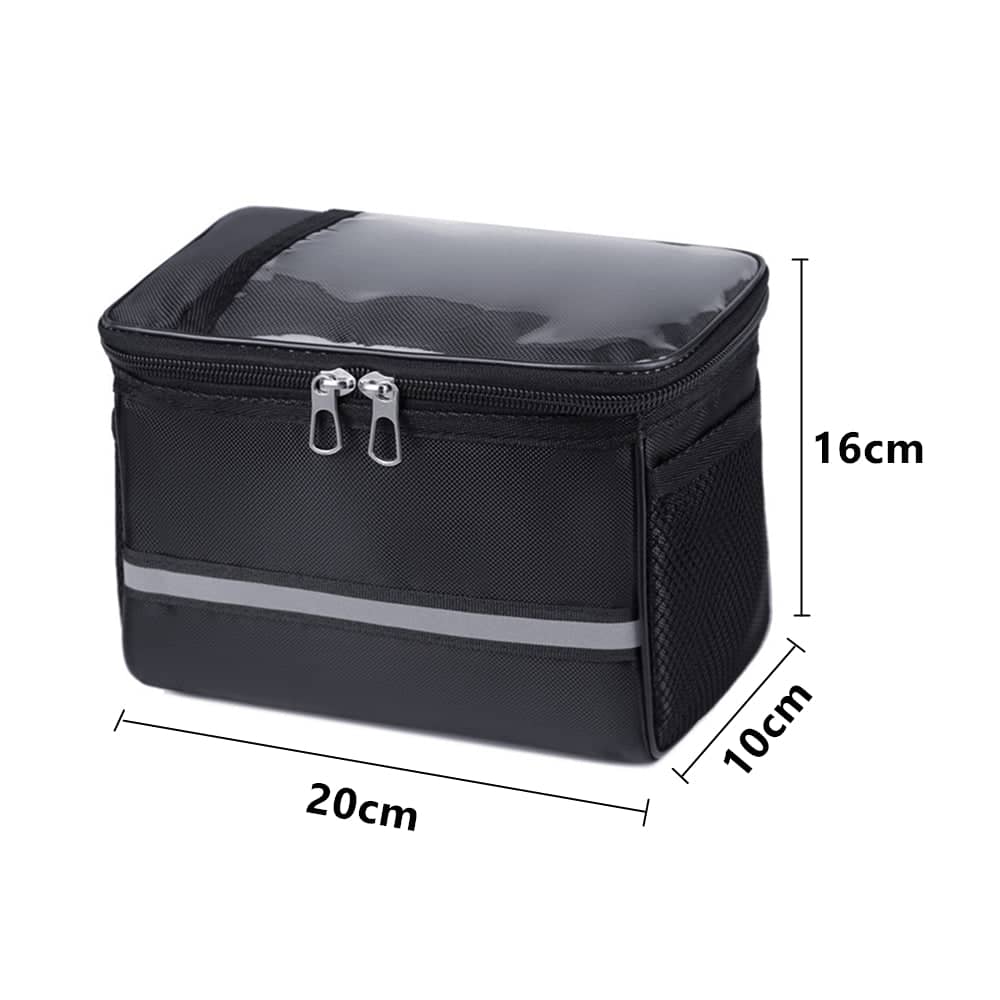 Waterproof Bicycle Handlebar Bag with Touchscreen Phone Pocket, Black - view 3