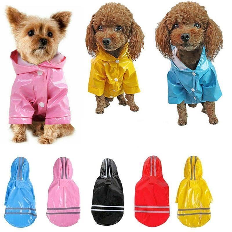 Waterproof Dog Raincoat with Hood - Black, Size M (Chest 42 cm) - view 4