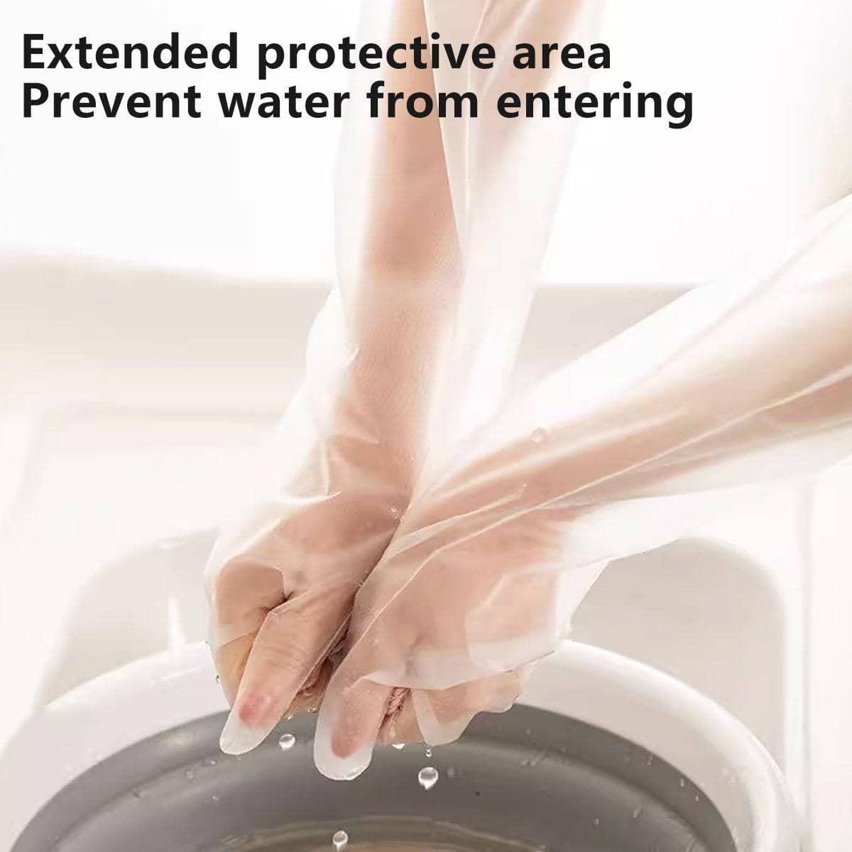 Waterproof Extended Arm Cleaning Gloves 60 cm, Pack of 50 - view 5