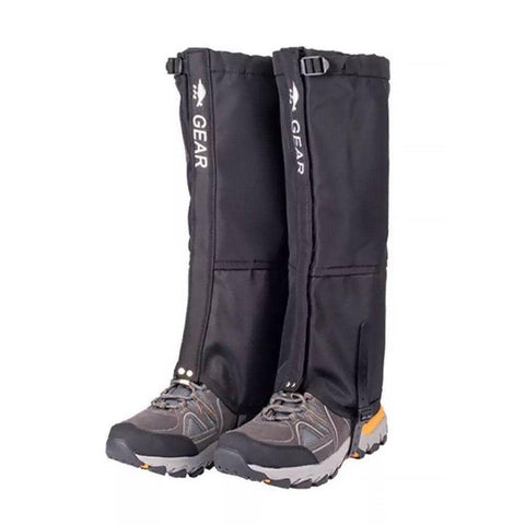 Waterproof Hiking Gaiters, 620D Nylon - Black, Size XL (Front Height 36 cm)
