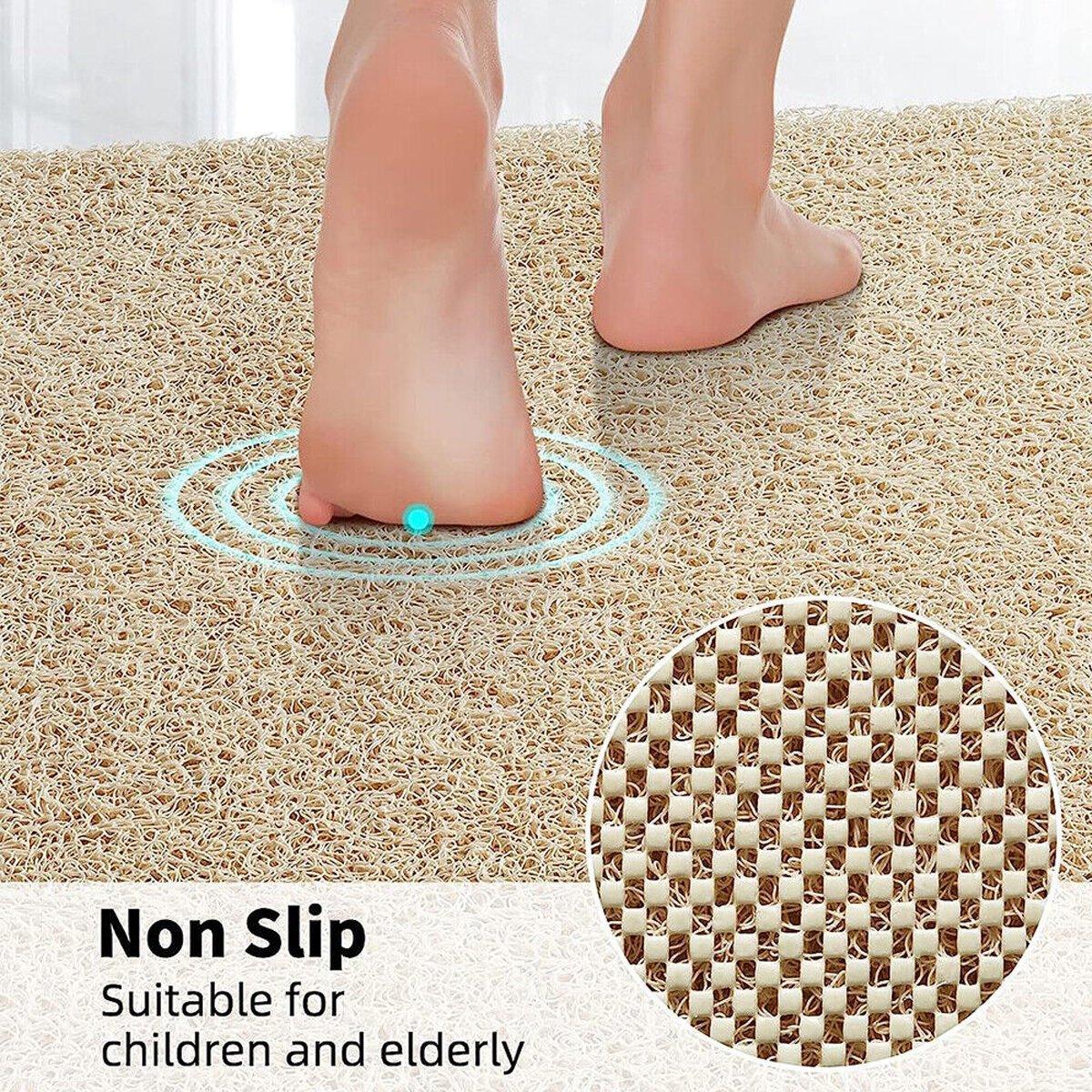 Waterproof Non-Slip Bathroom Shower Mat Large 60 x 80cm - Cream - view 8