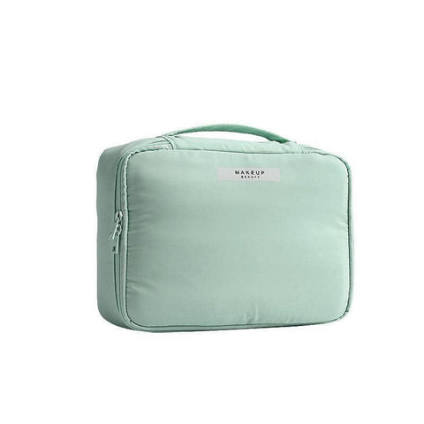 Waterproof Nylon Travel Cosmetic Bag, Large 23 x 8 x 16.8 cm - Green