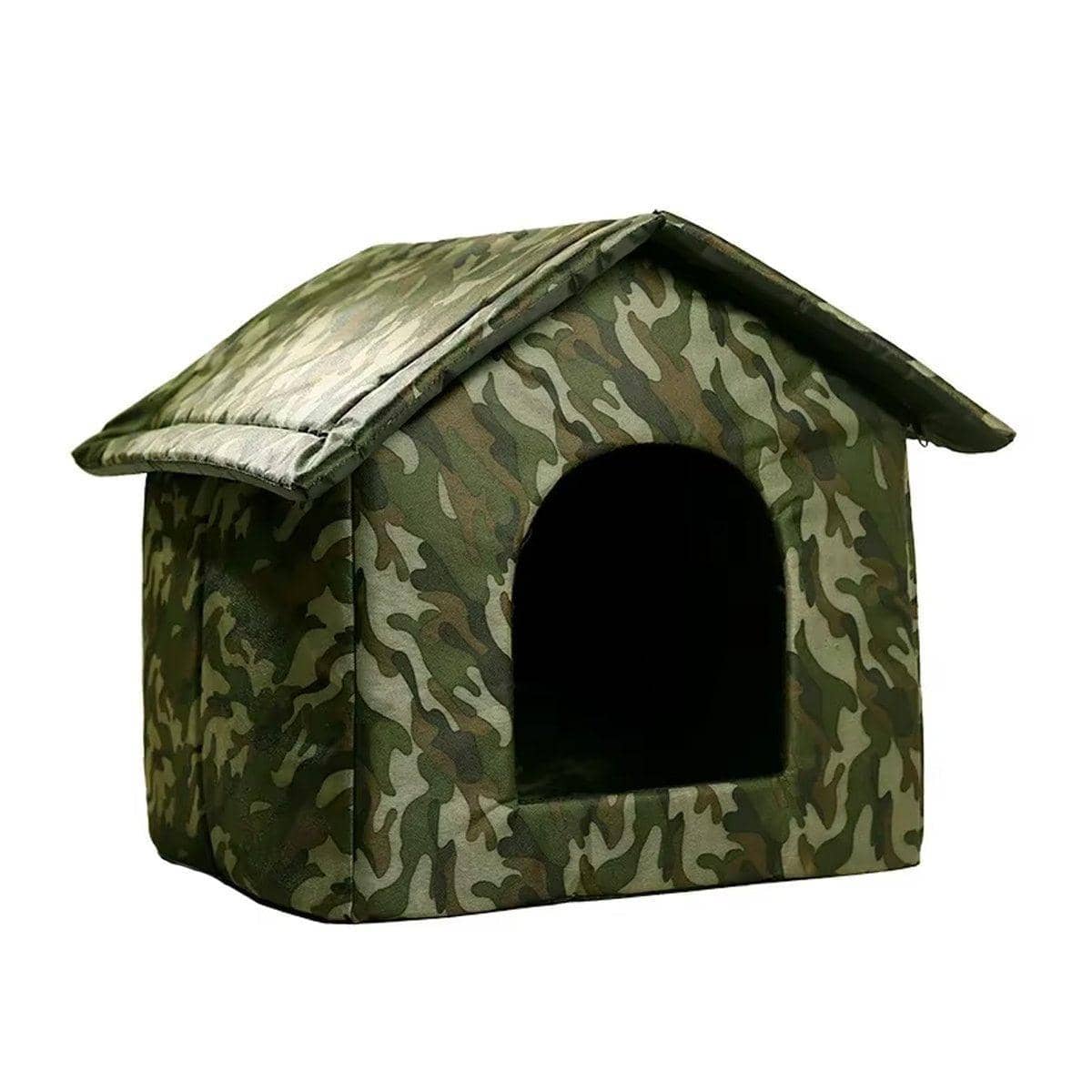 Waterproof Outdoor Cat and Small Dog House, Camouflage - Large (45 x 40 x 45 cm)
