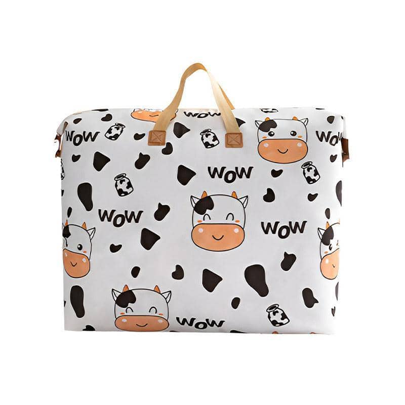 Waterproof Quilt Storage Bag - Cow Print, 52 x 17 x 40 cm