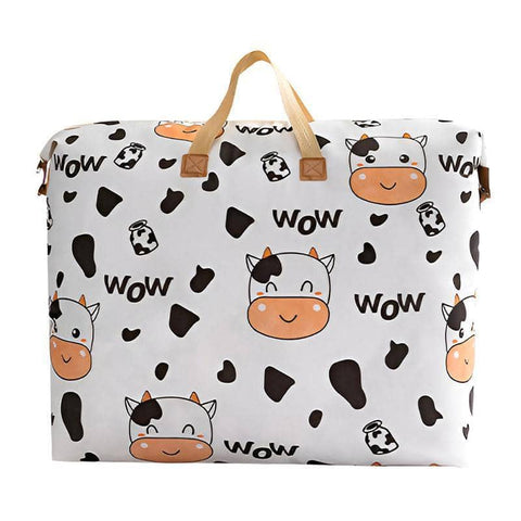Waterproof Quilt Storage Bag - Cow Print, 68 x 17 x 41 cm