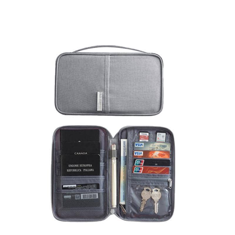 Waterproof RFID Passport Holder Travel Wallet - Grey