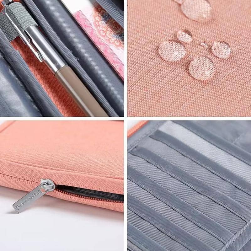 Waterproof RFID Passport Holder Travel Wallet - Pink - view 5