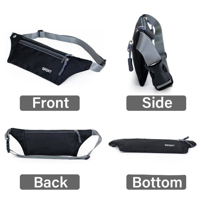 Waterproof Running Belt Bum Bag with Zip Pouch, 33 x 21 x 10cm - Navy - view 4