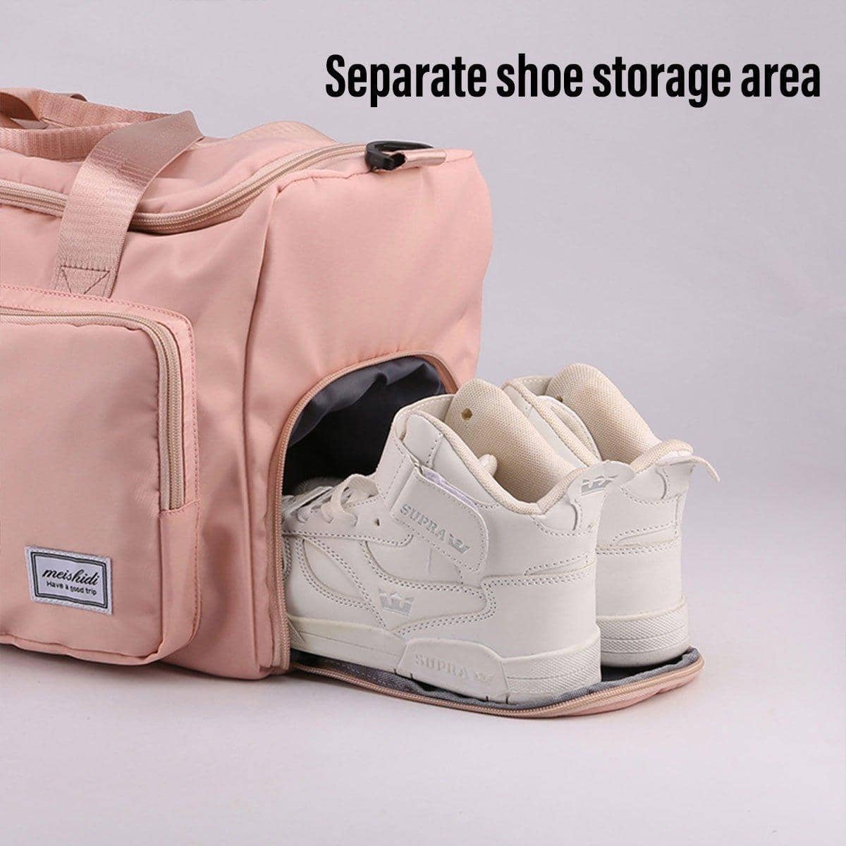 Waterproof Travel Duffle Bag with Shoe Compartment - Purple - view 5