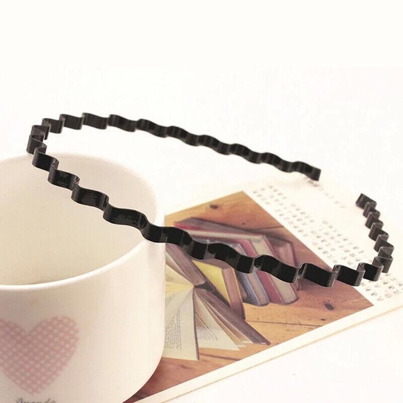 Wavy Metal Hoop Headband - Black, Pack of 5 - view 4